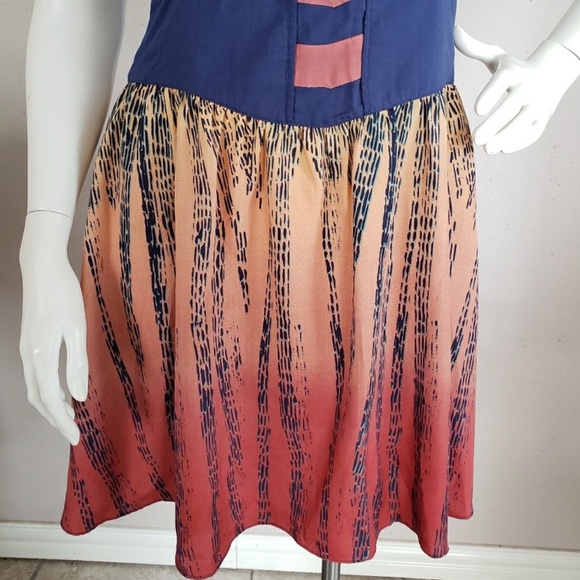 Urban Outfitters Ecotè Boho Ombré Spaghetti Strap Multicolored Mini Dress - Picture 15 of 16